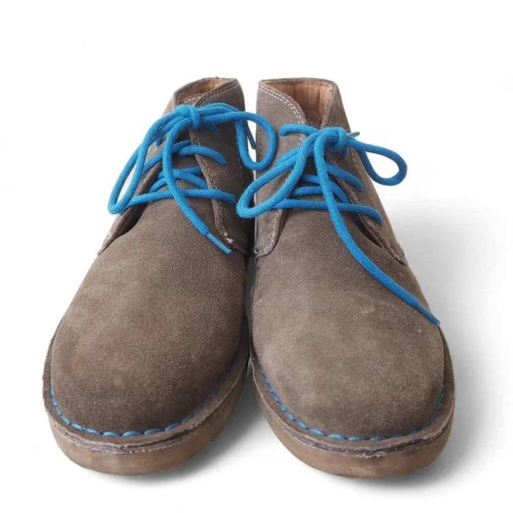 Eddie Bauer Bruce Suede Chukka Ankle Boots Grey / Blue Laces & Stitching Men 10M